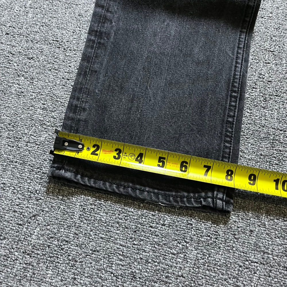 AKOO Jeans 36 Black Wash Denim Straight Leg Streetwear Baggy Hip Hop - Picture 8 of 9